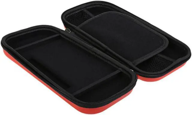 Alt view image 5 of 5 - Corn Electronics Tough Pouch Carrying Case for Nintendo Switch with 9HD Tempered Glass Screen Protector - Red