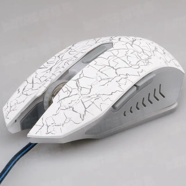 Alt view image 2 of 4 - CORN Multicolor 6D USB Optical Comupter PC Laptop Mice 2400 DPI Wired FPS Gaming Gamer Ergonomic Mouse with 7 Color auto-changing shade LED - White