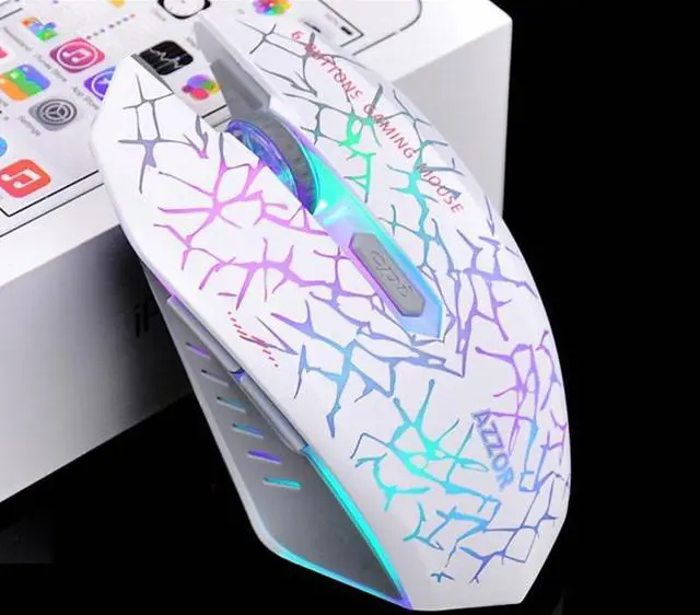 Main image of CORN Multicolor 6D USB Optical Comupter PC Laptop Mice 2400 DPI Wired FPS Gaming Gamer Ergonomic Mouse with 7 Color auto-changing shade LED - White