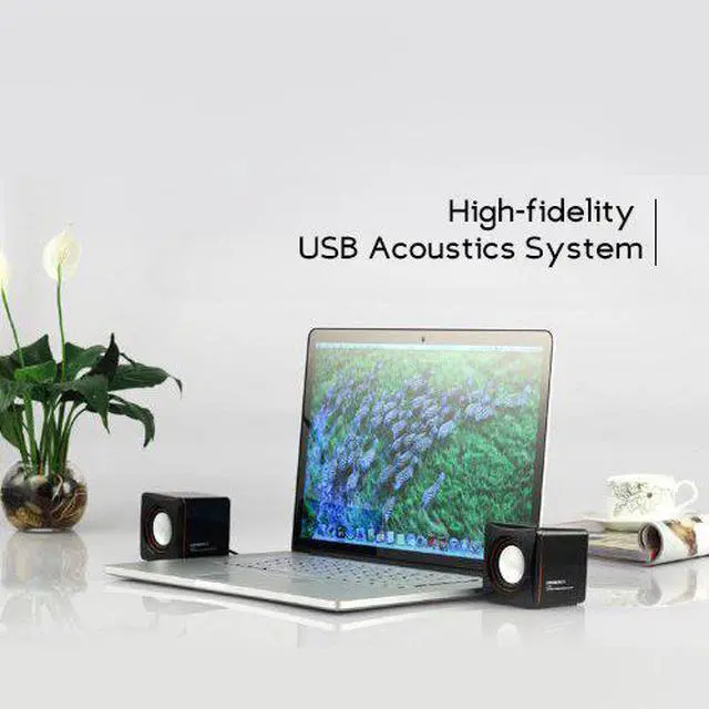 Alt view image 5 of 5 - Corn Electronics 101C High-fidelity USB Acoustics System Cube Speakers Powered by USB for Laptops and Desktops