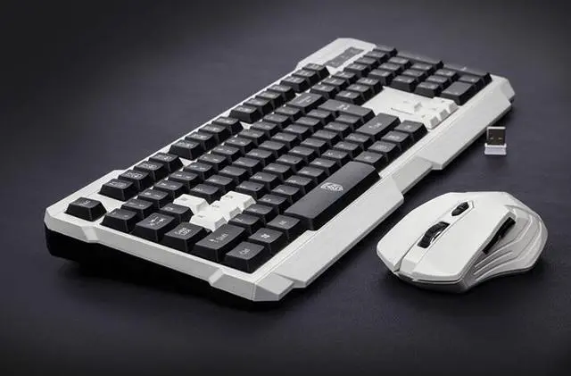 Alt view image 2 of 2 - CORN Black & White Multimedia Gaming Keyboard & Mouse With USB RF 2.4GHz Wireless HTPC, Anti-Ghosting Feature, Water-Proof Design, Mute Effect and Mechanical Feel Design, Fully Compatible