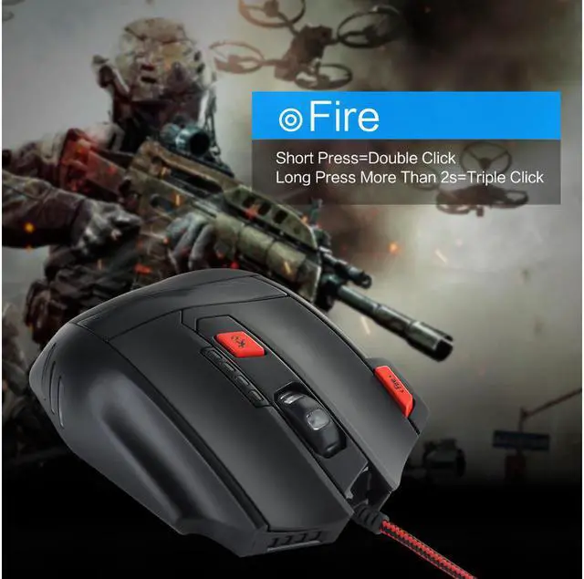 Alt view image 4 of 7 - Corn Precision 8000 DPI Gaming Mouse - 6 Speed DPI Adjustment, 13 Light Modes, 8 Buttons, Optical Engine Power for Pro Gamer/Office - Black