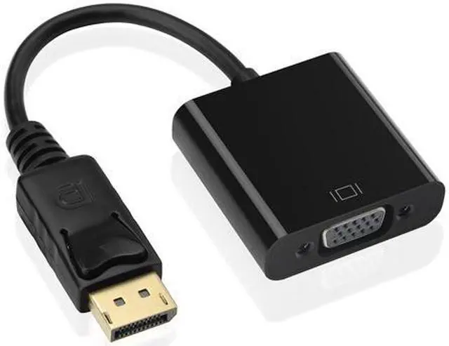 Alt view image 2 of 7 - CORN DisplayPort to VGA Male to Female Active Cable Adapter 1920x1200 1080P for PC Laptop Macbook projector - Black