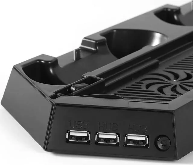 Alt view image 3 of 6 - CORN PS4 Vertical Stand with Cooling Fan - Controller Charging Station with Dual Charger