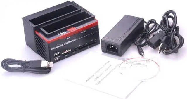 Alt view image 7 of 7 - IDE SATA Hard Drive HDD Dock Docking Docking Station One Button Backup + Card Reader USB 2.0 For 2.5" 3.5" IDE PATA SATA HDD SSD, Capacity 4TB Support, Offline Clone OTC - RTP892