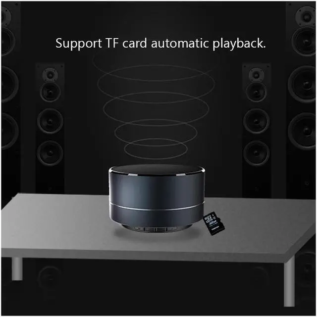 Alt view image 3 of 5 - CORN Bluetooth Speaker Portable Wireless Mini Round Box Loudspeaker Metal Steel Stereo HIFI, Handsfree Call, TF Card, Enhanced Bass Resonator, For Iphone Ipad Android Smartphone