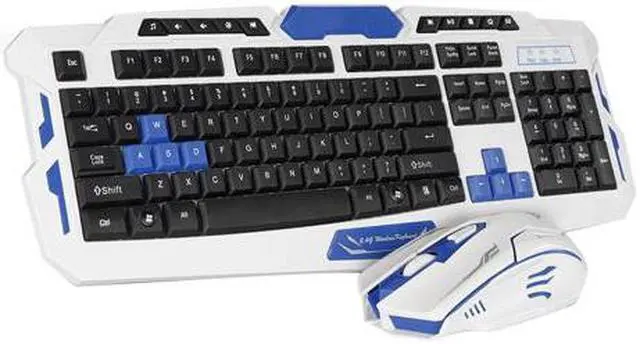 Main image of CORN Multimedia Wireless Gaming Keyboard and Mouse Combo With USB RF 2.4GHz, Anti-Ghosting Feature & Water-Proof Design - Black & White (Upgraded Version)