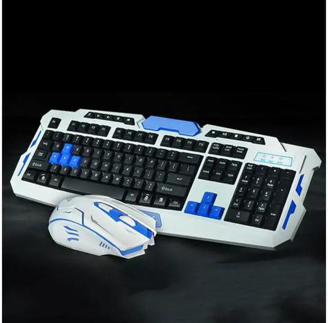 Alt view image 2 of 3 - CORN Multimedia Wireless Gaming Keyboard and Mouse Combo With USB RF 2.4GHz, Anti-Ghosting Feature & Water-Proof Design - Black & White (Upgraded Version)