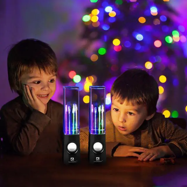 Alt view image 2 of 5 - CORN Water Dancing Speakers Light Show Water Fountain Speakers LED Speakers (3.5mm Audio Plug, 4 Colored LED Lights, Portable Speakers) - Black