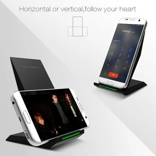 Alt view image 2 of 7 - Corn QI Standard Quick Charge Wireless Charger, 10W Fast Charge Wireless Charging Stand for iPhone X 8 Plus Samsung Galaxy S8 S8+ S7 S7 Edge Note 8 Note 5 S6 Edge Plus (M220)