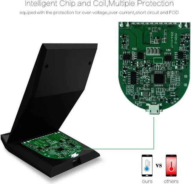Alt view image 4 of 7 - Corn QI Standard Quick Charge Wireless Charger, 10W Fast Charge Wireless Charging Stand for iPhone X 8 Plus Samsung Galaxy S8 S8+ S7 S7 Edge Note 8 Note 5 S6 Edge Plus (M220)