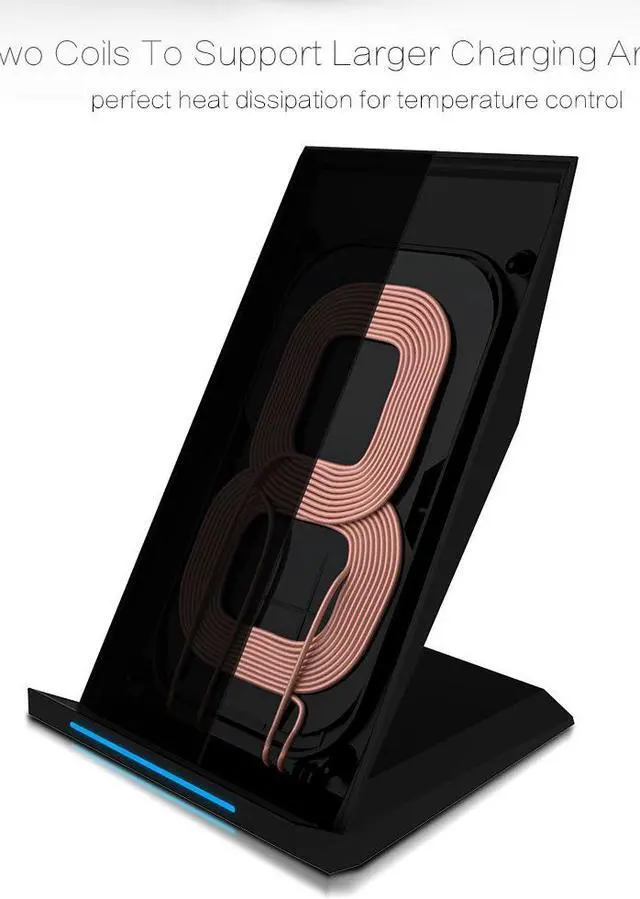 Alt view image 5 of 7 - Corn QI Standard Quick Charge Wireless Charger, 10W Fast Charge Wireless Charging Stand for iPhone X 8 Plus Samsung Galaxy S8 S8+ S7 S7 Edge Note 8 Note 5 S6 Edge Plus (M220)