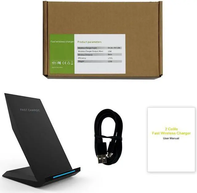 Alt view image 7 of 7 - Corn QI Standard Quick Charge Wireless Charger, 10W Fast Charge Wireless Charging Stand for iPhone X 8 Plus Samsung Galaxy S8 S8+ S7 S7 Edge Note 8 Note 5 S6 Edge Plus (M220)