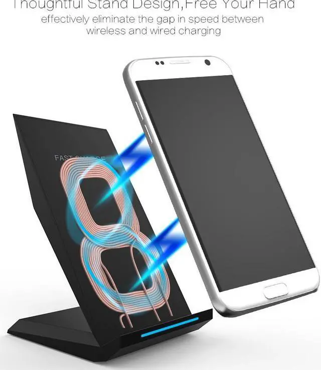 Alt view image 6 of 7 - Corn QI Standard Quick Charge Wireless Charger, 10W Fast Charge Wireless Charging Stand for iPhone X 8 Plus Samsung Galaxy S8 S8+ S7 S7 Edge Note 8 Note 5 S6 Edge Plus (M220)