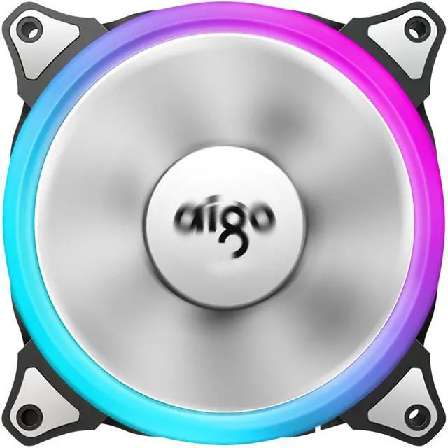 Alt view image 2 of 7 - Aigo Case Fan 5-Pack RGB LED 120mm High Airflow Adjustable colorful Quiet Edition RGB CPU Coolers Radiator with controller