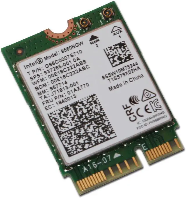 Main image of Intel 9560NGW 2.4G/5G 300Mbps+1730Mbps 160 MHz Channels Bluetooth 5.0 NGFF Combo Wifi Adapter