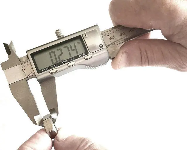 Alt view image 2 of 4 - Corn Electronics Stainless Steel Digital Caliper measuring device for inside, outside, depth and step measurements. Zero at any Position. Digital Vernier Caliper.