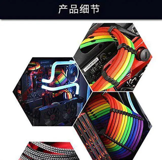 Alt view image 7 of 7 - 24 Pieces Set = 24-pin x 4, 8-pin x 12, 6-pin x 8 Cable Comb for 3 mm Cable Gesleeved Up To 3.4 mm/0.13inch) black