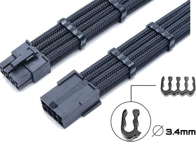 Alt view image 3 of 7 - 24 Pieces Set = 24-pin x 4, 8-pin x 12, 6-pin x 8 Cable Comb for 3 mm Cable Gesleeved Up To 3.4 mm/0.13inch) black