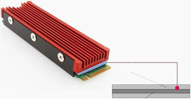 Alt view image 7 of 7 - M.2 NVMe Heatsink for SM951 SM961 950PRO XP9410 M.2 SSD Cooling Heatsink - Black, Support Playstaion 5 Cooling