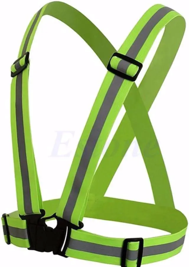 Alt view image 2 of 5 - CORN Adjustable Safety Security High Visibility Reflective Vest Gear Stripes Jacket Night Running