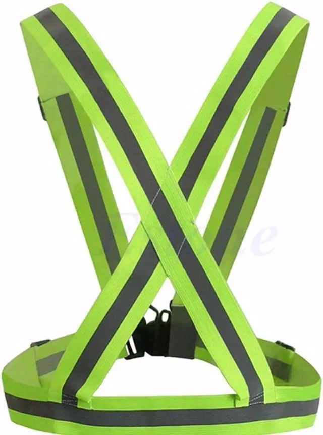 Alt view image 3 of 5 - CORN Adjustable Safety Security High Visibility Reflective Vest Gear Stripes Jacket Night Running