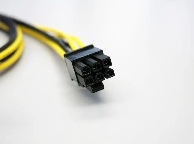 Alt view image 2 of 3 - 6-Pack CORN 24 inch 16AWG 6 Pin Male to 8 Pin (6+2) Male PCIE Power Cable for GPU Video Card ETH Ethereum mining