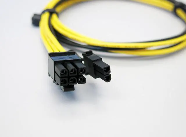 Alt view image 3 of 3 - 6-Pack CORN 24 inch 16AWG 6 Pin Male to 8 Pin (6+2) Male PCIE Power Cable for GPU Video Card ETH Ethereum mining