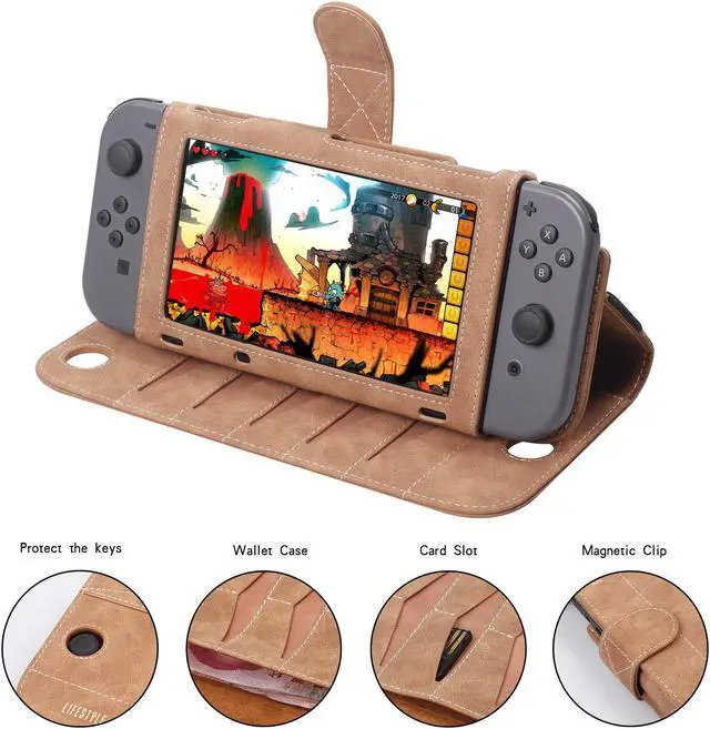 Alt view image 4 of 7 - Nintendo Switch Protective Leather Case With Screen Protector - Life Changes Street Style