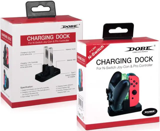 Alt view image 7 of 7 - DOBE Controller Charger for Nintendo Switch, Charging Dock Stand Station for Switch Joy-con and Pro Controller with Charging Indicator