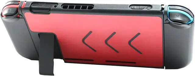 Alt view image 4 of 6 - CORN Aluminum Anti-scratch Dustproof Hard Back Protective Case Cover Shells for Nintendo Switch NS Console with Joy-Con Controller (Red)