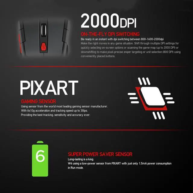 Alt view image 2 of 7 - CORN 2.4Ghz Mini Portable Wireless Mouse USB Optical 2000DPI Adjustable Professional Game Gaming Mouse Mice For PC Laptop
