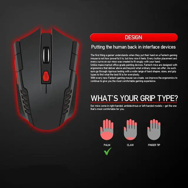Alt view image 4 of 7 - CORN 2.4Ghz Mini Portable Wireless Mouse USB Optical 2000DPI Adjustable Professional Game Gaming Mouse Mice For PC Laptop