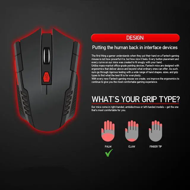 Alt view image 3 of 6 - CORN 2.4Ghz Mini Portable Wireless Mouse USB Optical 2000DPI Adjustable Professional Game Gaming Mouse Mice For PC Laptop