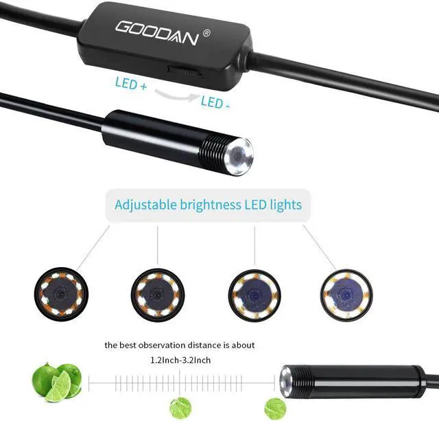 Alt view image 4 of 7 - SEE ANYWHERE Wireless Inspection Camera Updated 1200P HD Wifi Endoscope Borescope With 2.0 Megapixels 1200P HD Snake Camera For Iphone Android Smartphone, Table, Ipad, PC - 33FT