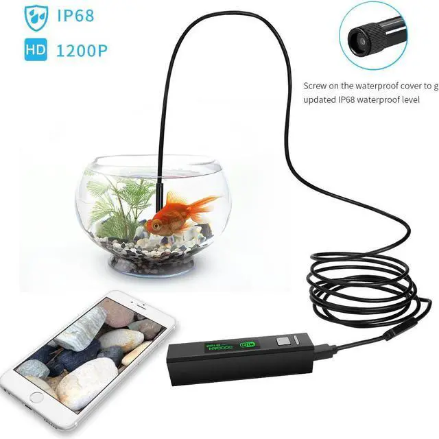 Alt view image 5 of 7 - SEE ANYWHERE Wireless Inspection Camera Updated 1200P HD Wifi Endoscope Borescope With 2.0 Megapixels 1200P HD Snake Camera For Iphone Android Smartphone, Table, Ipad, PC - 33FT
