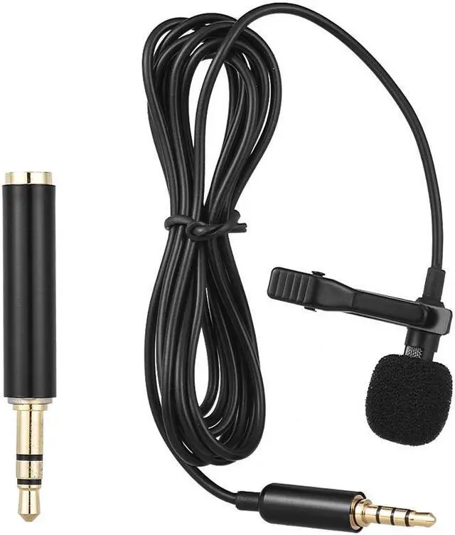 Alt view image 4 of 6 - CORN 1.45m Mini Portable Microphone Condenser Clip-on Lapel Lavalier Mic Wired Mikrofo/Microfon for Phone DSLR Camera Laptop