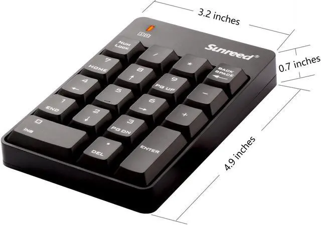 Alt view image 6 of 7 - Numeric Keypad, Sunreed Full-size 18 Keys Wireless Mini USB Number Pad Keyboard with 2.4G Numeric USB Receiver for Laptop Desktop PC Notebook