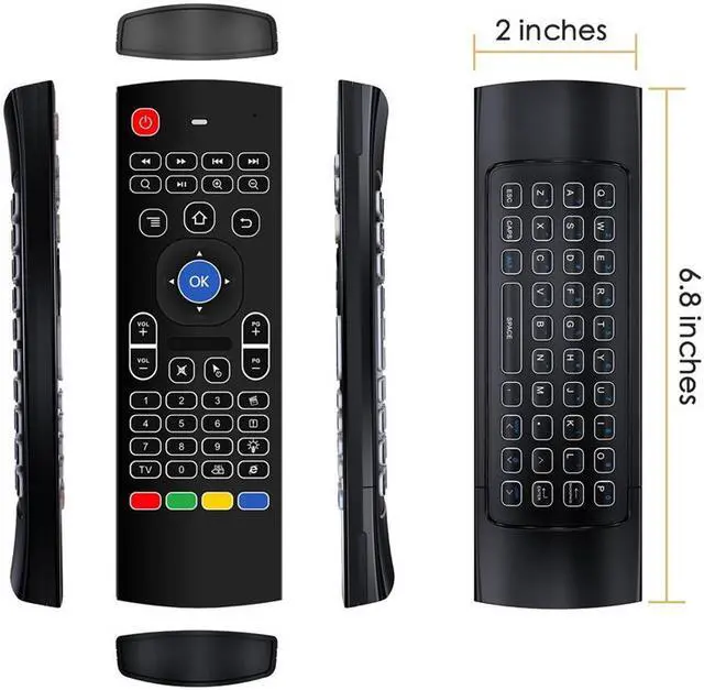 Alt view image 7 of 7 - CORN Multifunction 2.4G Air Mouse Mini Wireless Keyboard & Infrared Remote Control & 3-Gyro + 3-Gsensor for Google Android TV/Box, IPTV, HTPC, Windows, MAC OS, PS3