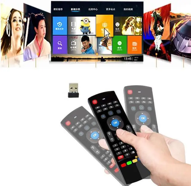 Alt view image 3 of 7 - CORN Multifunction 2.4G Air Mouse Mini Wireless Keyboard & Infrared Remote Control & 3-Gyro + 3-Gsensor for Google Android TV/Box, IPTV, HTPC, Windows, MAC OS, PS3