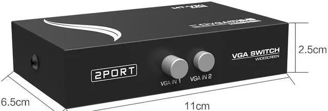 Alt view image 4 of 5 - MT-VIKI MT-15-2CF 2-Port manual VGA Switch Box Switcher VGA Selector 2 in 1 For Computer LCD Displays Up to 1920X1440