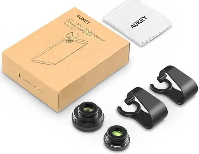 Alt view image 7 of 7 - Mini Clip-on Optic Cell Phone Camera Lens Kit 180 Degree Fisheye Lens + 110 Degree Wide Angle + 10x Macro Lens for Phones