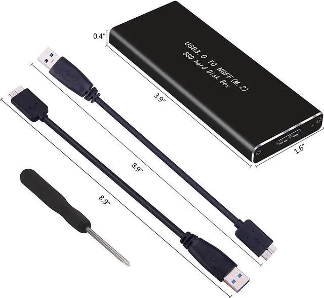 Alt view image 7 of 7 - CORN M.2 NGFF SATA SSD to USB 3.0 External Enclosure Adapter Kits Support UASP for M.2 NGFF 2280 2260 2242 2230 Key B/Key B+M, Do Not Support NVME