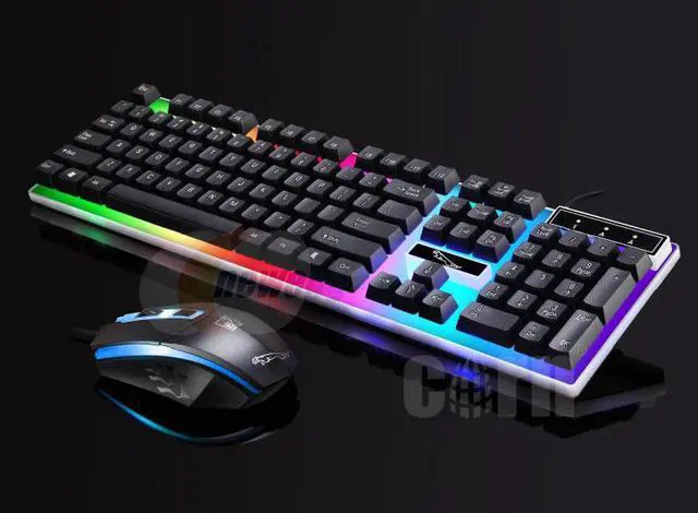 Alt view image 4 of 6 - CORN New Mechanical Feeling Multicolor Backlit Wired Gaming Keyboard And 1600 DPI Mouse Combo Keyboard and Mouse Set