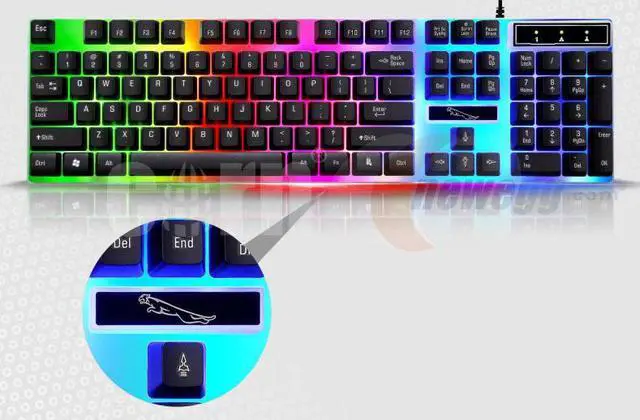 Alt view image 2 of 6 - CORN New Mechanical Feeling Multicolor Backlit Wired Gaming Keyboard And 1600 DPI Mouse Combo Keyboard and Mouse Set