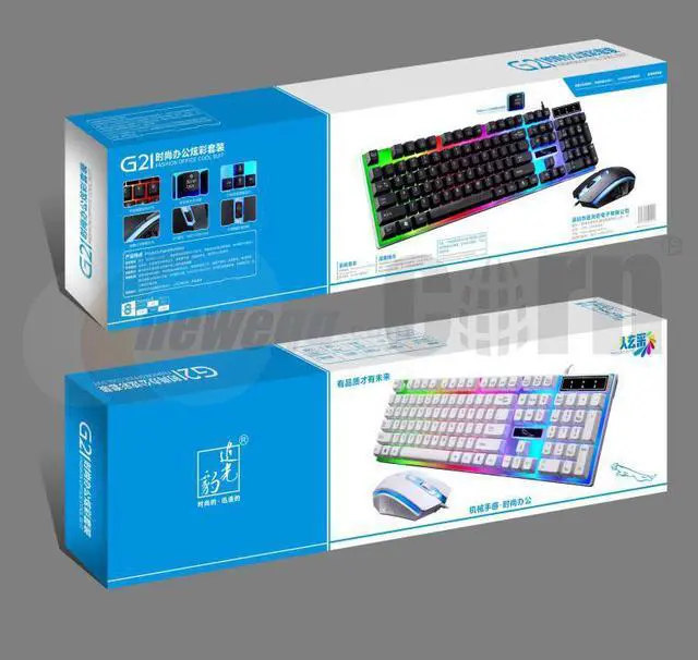 Alt view image 6 of 6 - CORN New Mechanical Feeling Multicolor Backlit Wired Gaming Keyboard And 1600 DPI Mouse Combo Keyboard and Mouse Set