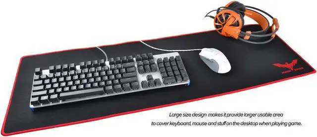 Alt view image 7 of 7 - HV-MP830 Magic Eagle Extended Professional Gaming Mouse Pad Non-Slip Water-Resistant Rubber Base Cloth Computer Mouse Mat 35 x 12-Inch 3mm Thick XX-Large - Black US Fast Shipping