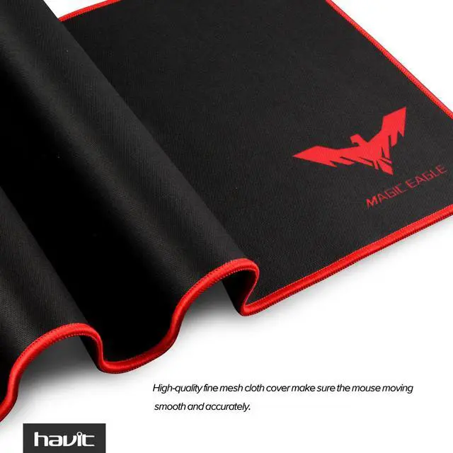 Alt view image 2 of 7 - HV-MP830 Magic Eagle Extended Professional Gaming Mouse Pad Non-Slip Water-Resistant Rubber Base Cloth Computer Mouse Mat 35 x 12-Inch 3mm Thick XX-Large - Black US Fast Shipping