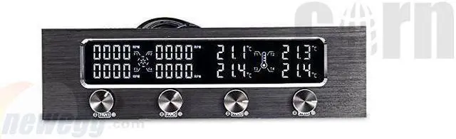 Alt view image 2 of 7 - CORN STW-6041 PC 5.25 Inch Drive Bay Full Brushed Aluminum 4 Channel PWM Fan Controller with LCD Screen