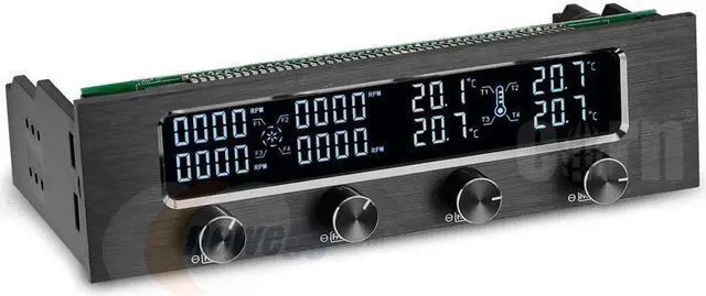Alt view image 3 of 7 - CORN STW-6041 PC 5.25 Inch Drive Bay Full Brushed Aluminum 4 Channel PWM Fan Controller with LCD Screen